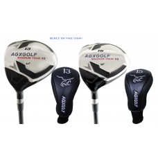 AGXGOLF MEN'S XS  #13 & 15 FAIRWAY WOODS: 34 & 38 DEGREE: RIGHT or LEFT HAND: CHOOSE LENGTH & FLEX + GRAPHITE SHAFT + HEAD COVERS